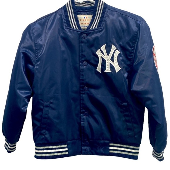 MLB Other - Yankee White & Blue Bomber Jacket MLB by JH Design Size S (5-6) Kids